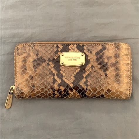 michael kors snakeskin wallet black